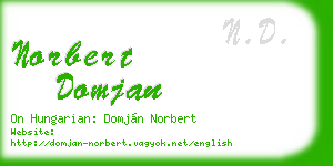 norbert domjan business card